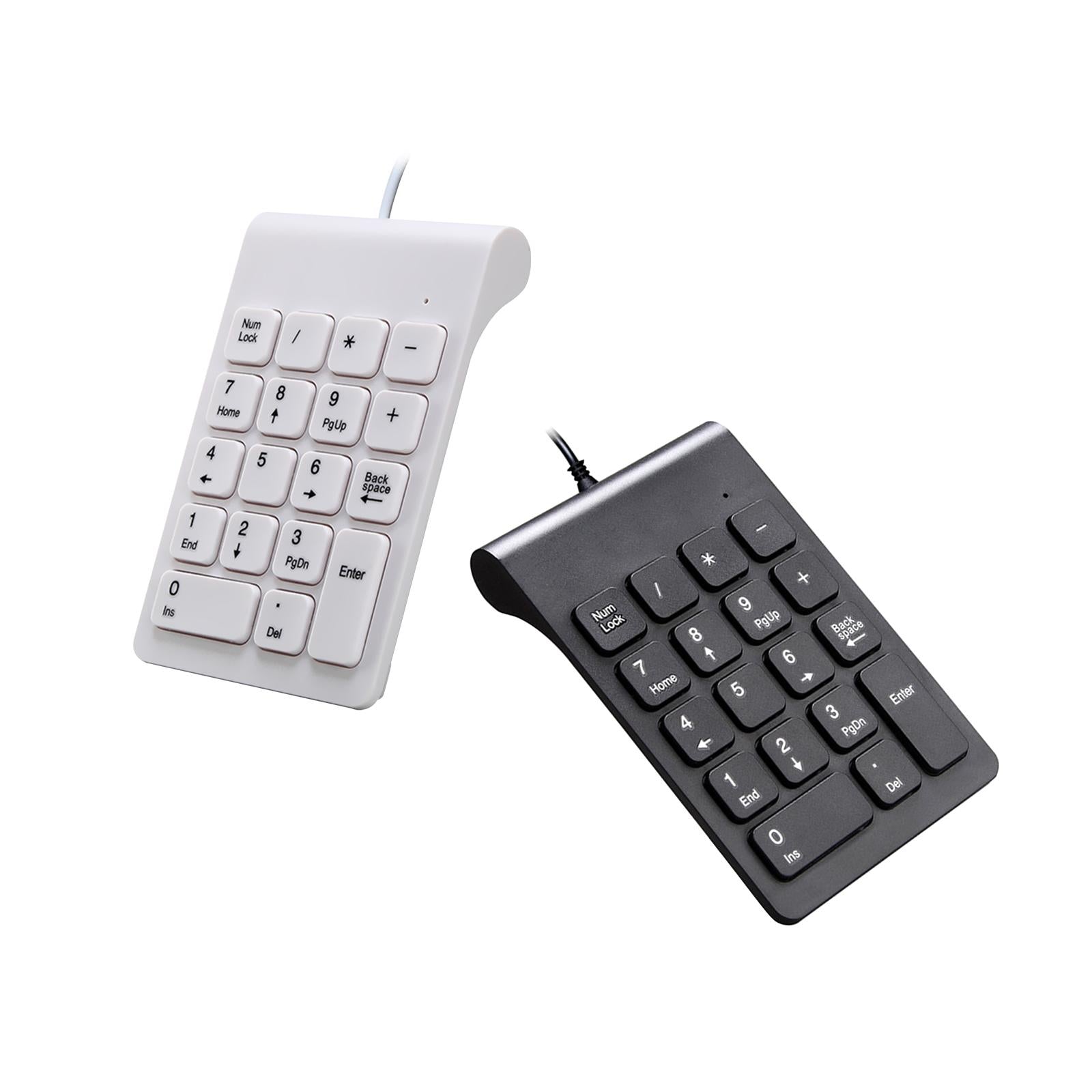 Wired USB Numeric Keypad 18 Keys Anti Slip Easily Carry White