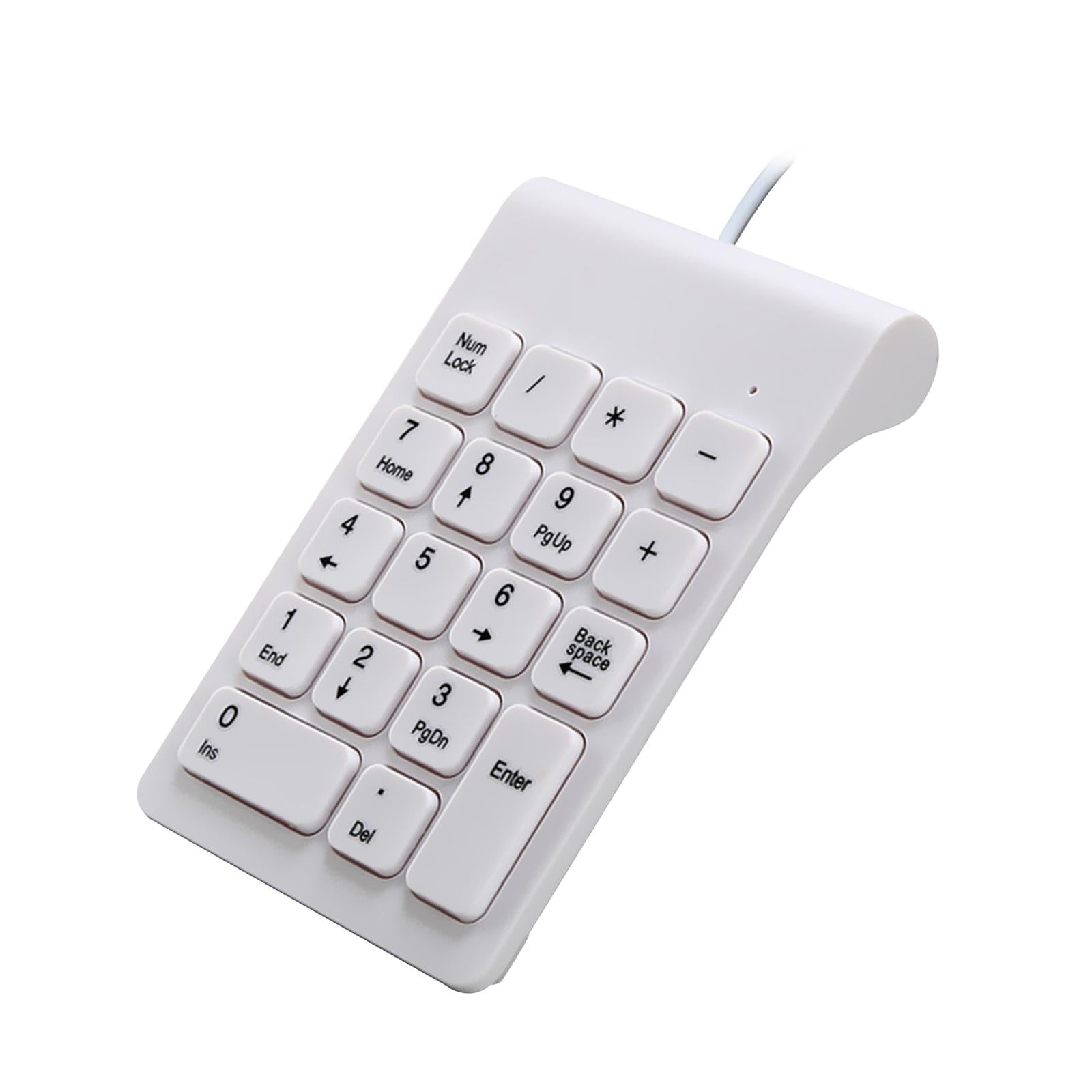 Wired USB Numeric Keypad 18 Keys Anti Slip Easily Carry White