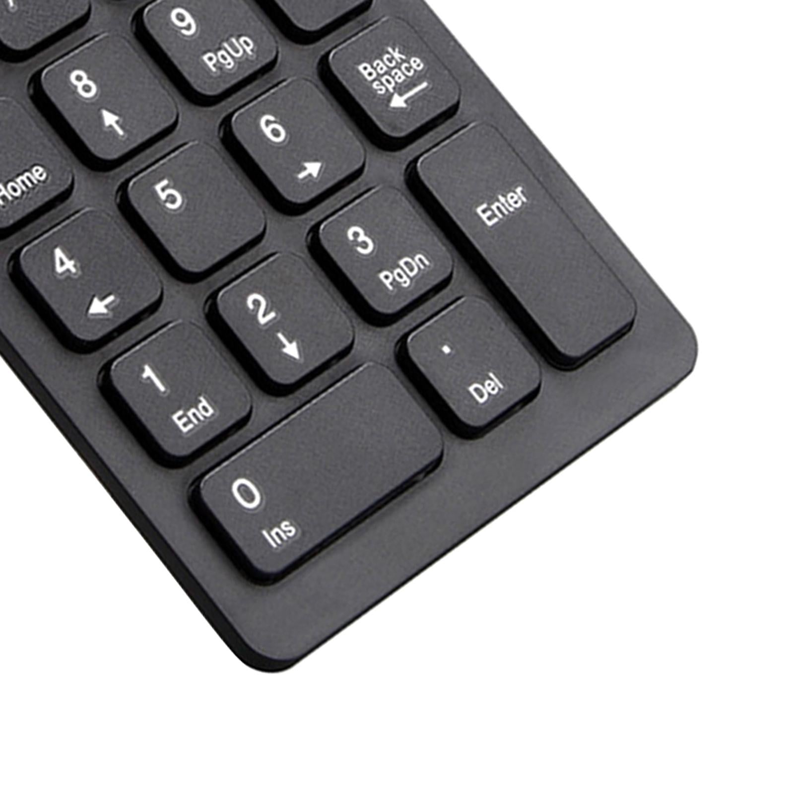 Wired USB Numeric Keypad 18 Keys Anti Slip Easily Carry Black