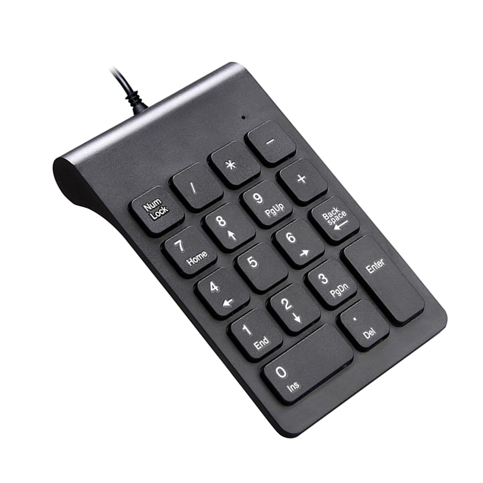 Wired USB Numeric Keypad 18 Keys Anti Slip Easily Carry Black