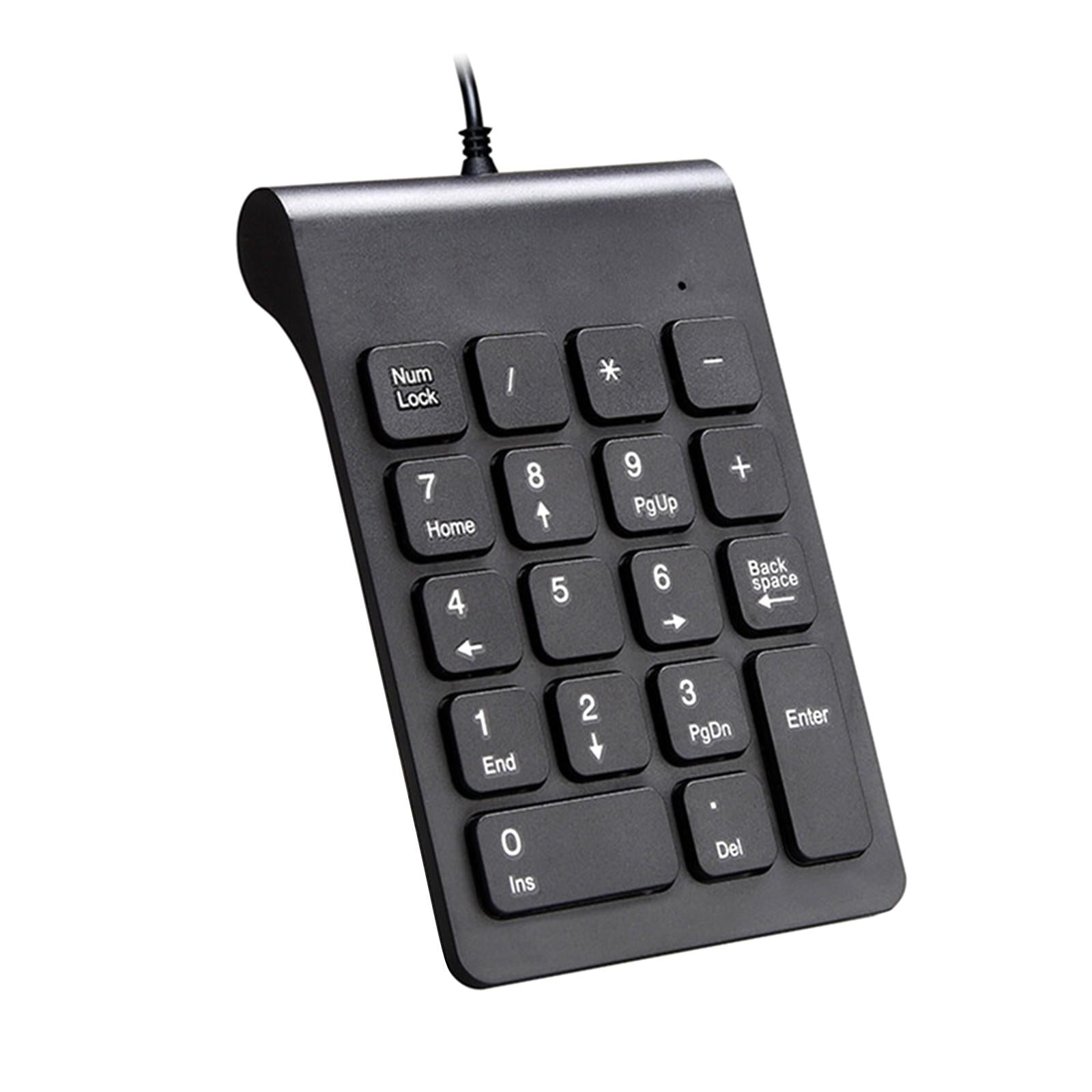 Wired USB Numeric Keypad 18 Keys Anti Slip Easily Carry Black