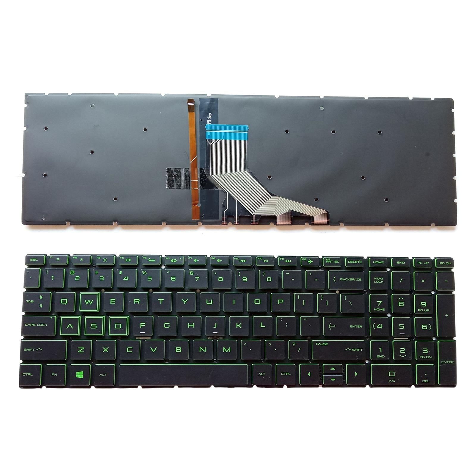 US English Keyboard Replaces for HP 15-Dx Tpn-C136 Professional Components Green Letter Black