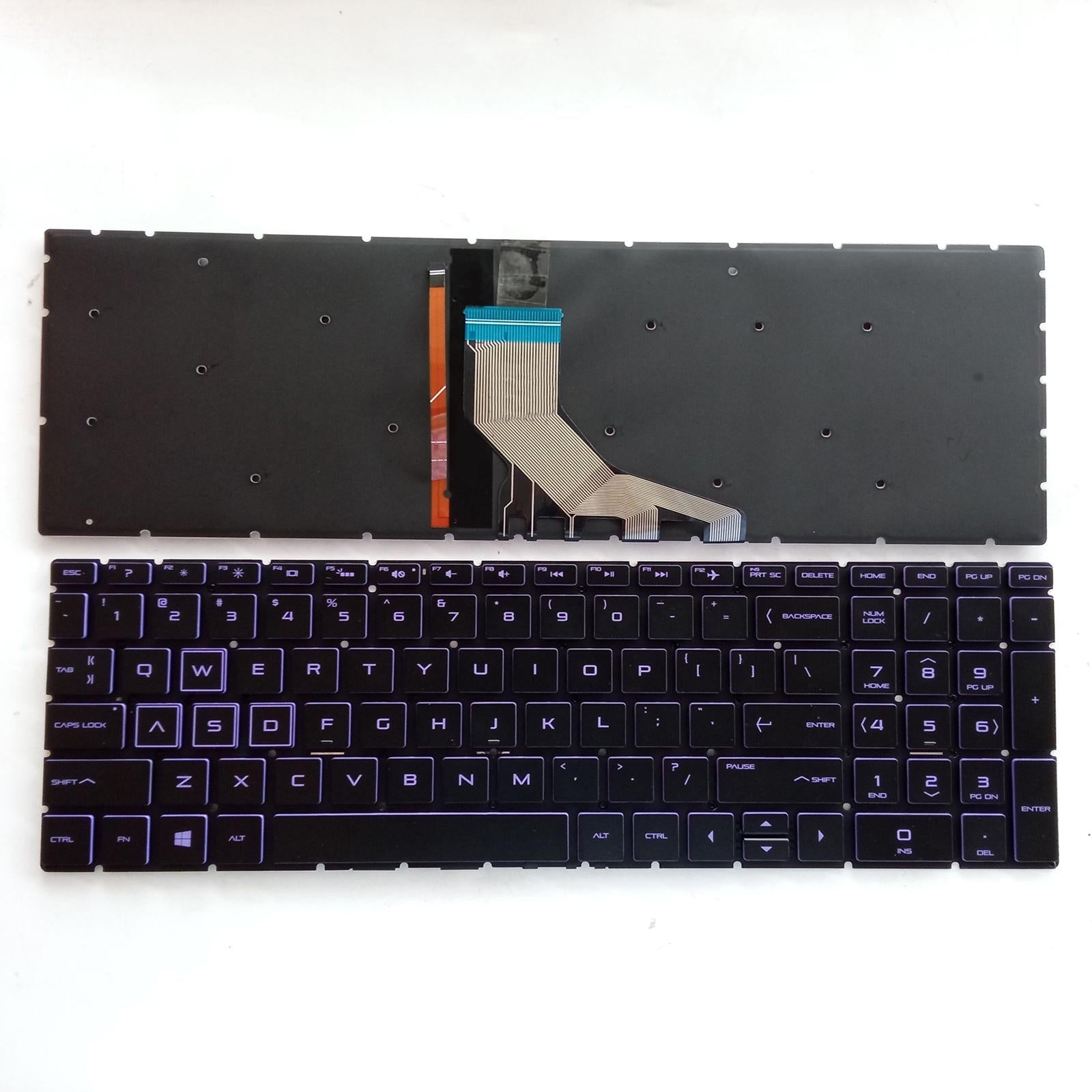 US English Keyboard Replaces for HP 15-Dx Tpn-C136 Professional Components Purple Letter Black