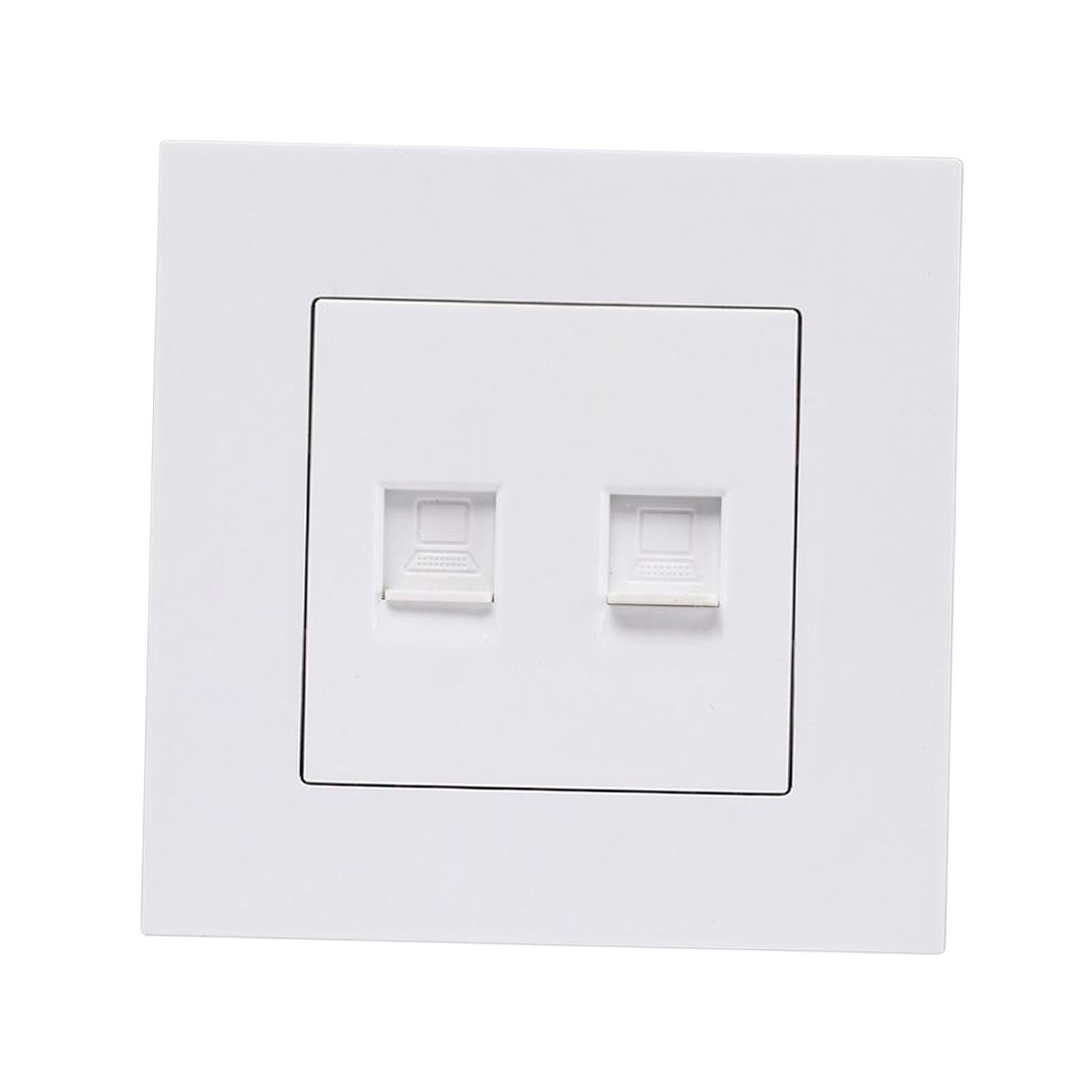 Dual Ethernet Wall Plate Network Cable Socket 86Mmx86mm 10A Rated Current