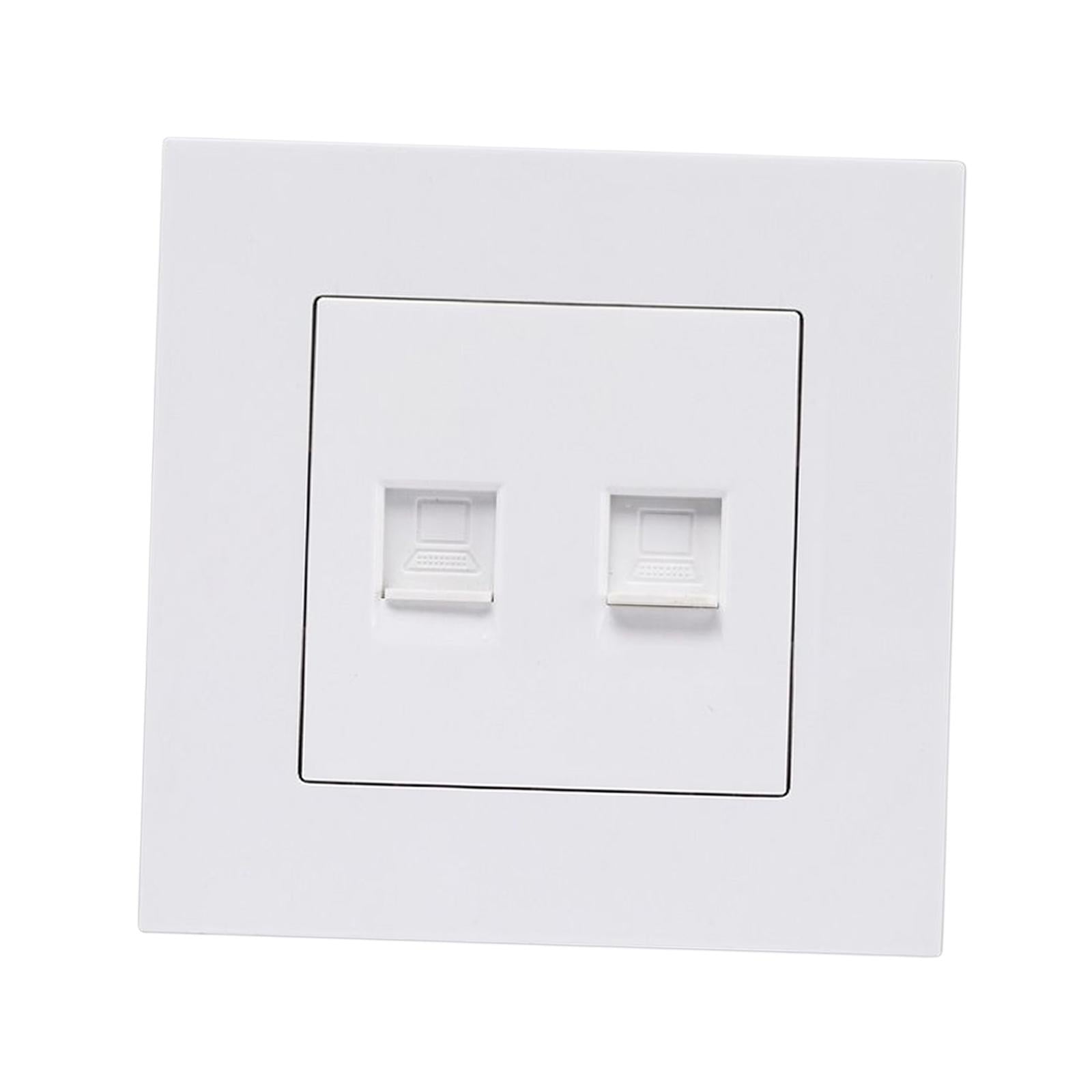 Dual Ethernet Wall Plate Network Cable Socket 86Mmx86mm 10A Rated Current