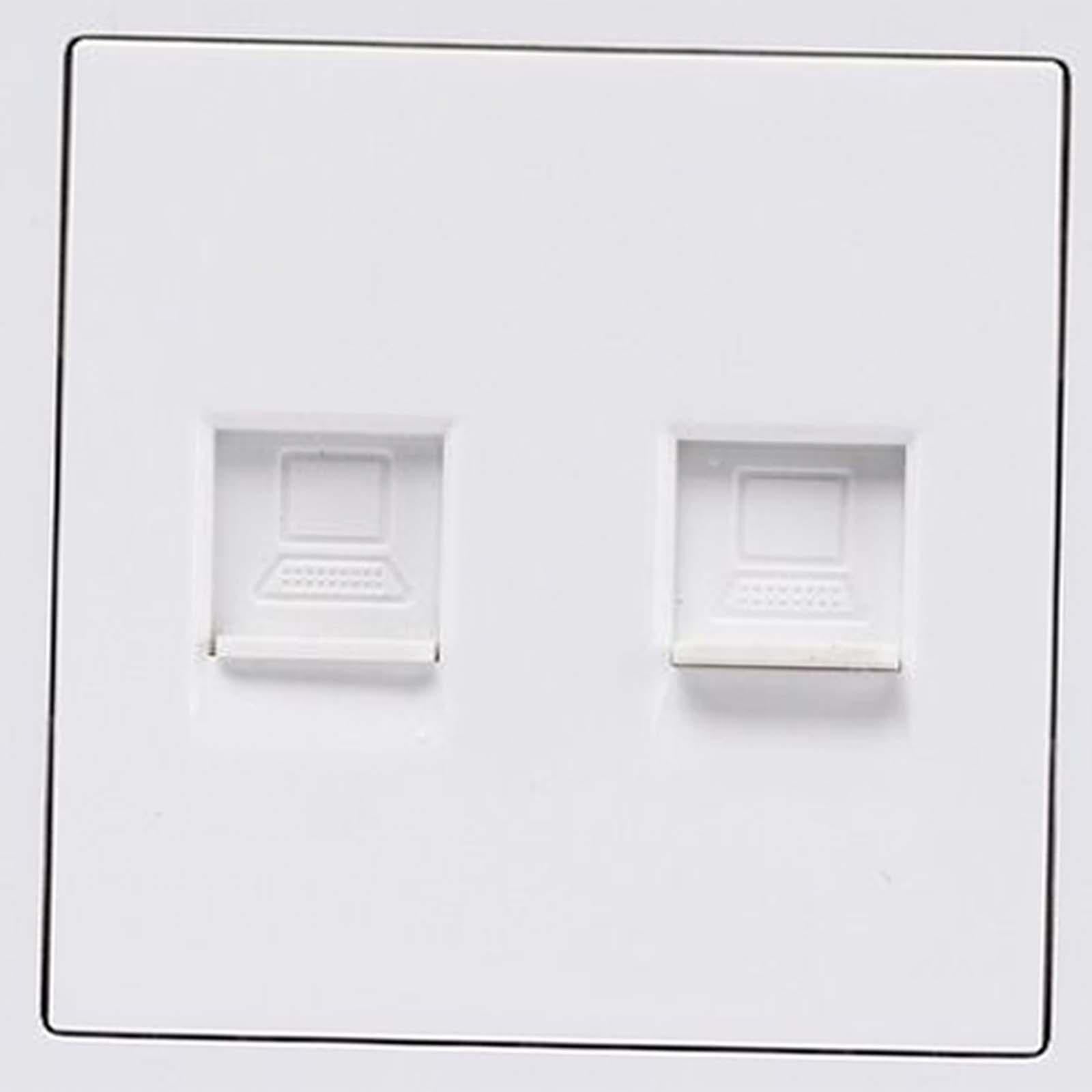 Dual Ethernet Wall Plate Network Cable Socket 86Mmx86mm 10A Rated Current