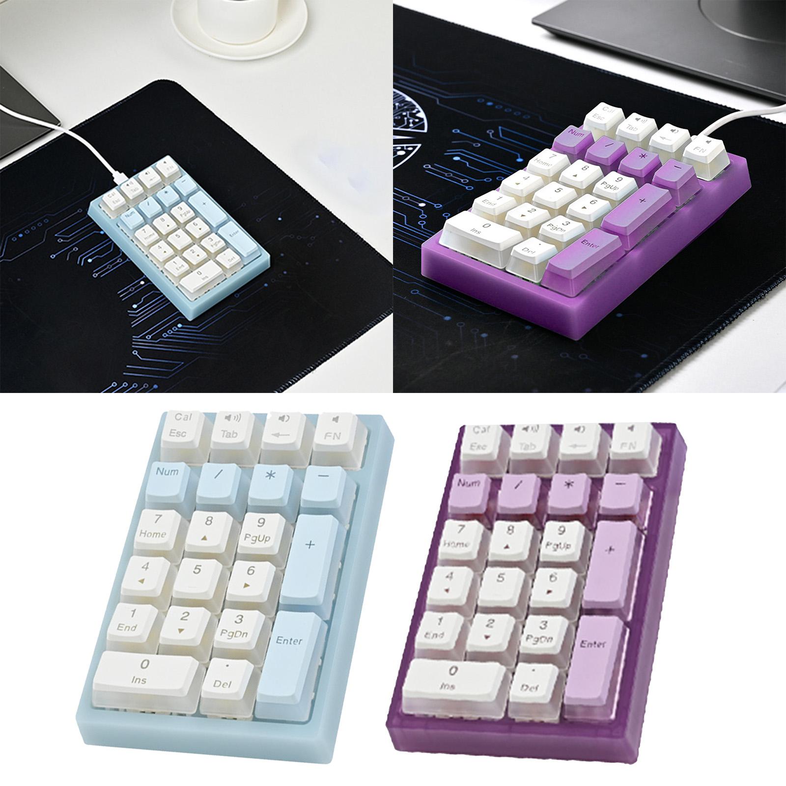 Wired Numeric Keypad Waterproof Portable for Office Home Desktop Blue