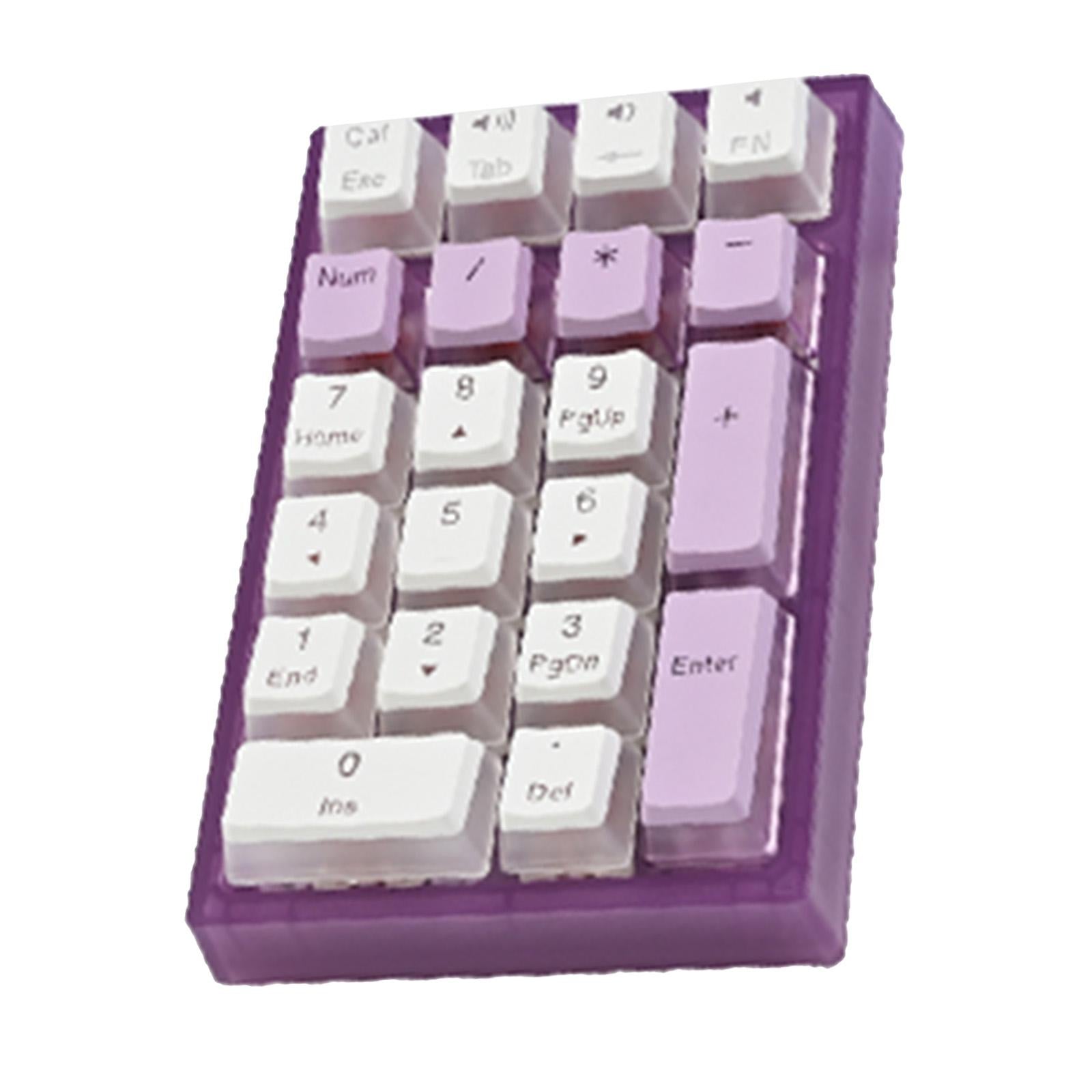 Wired Numeric Keypad Waterproof Portable for Office Home Desktop Violet