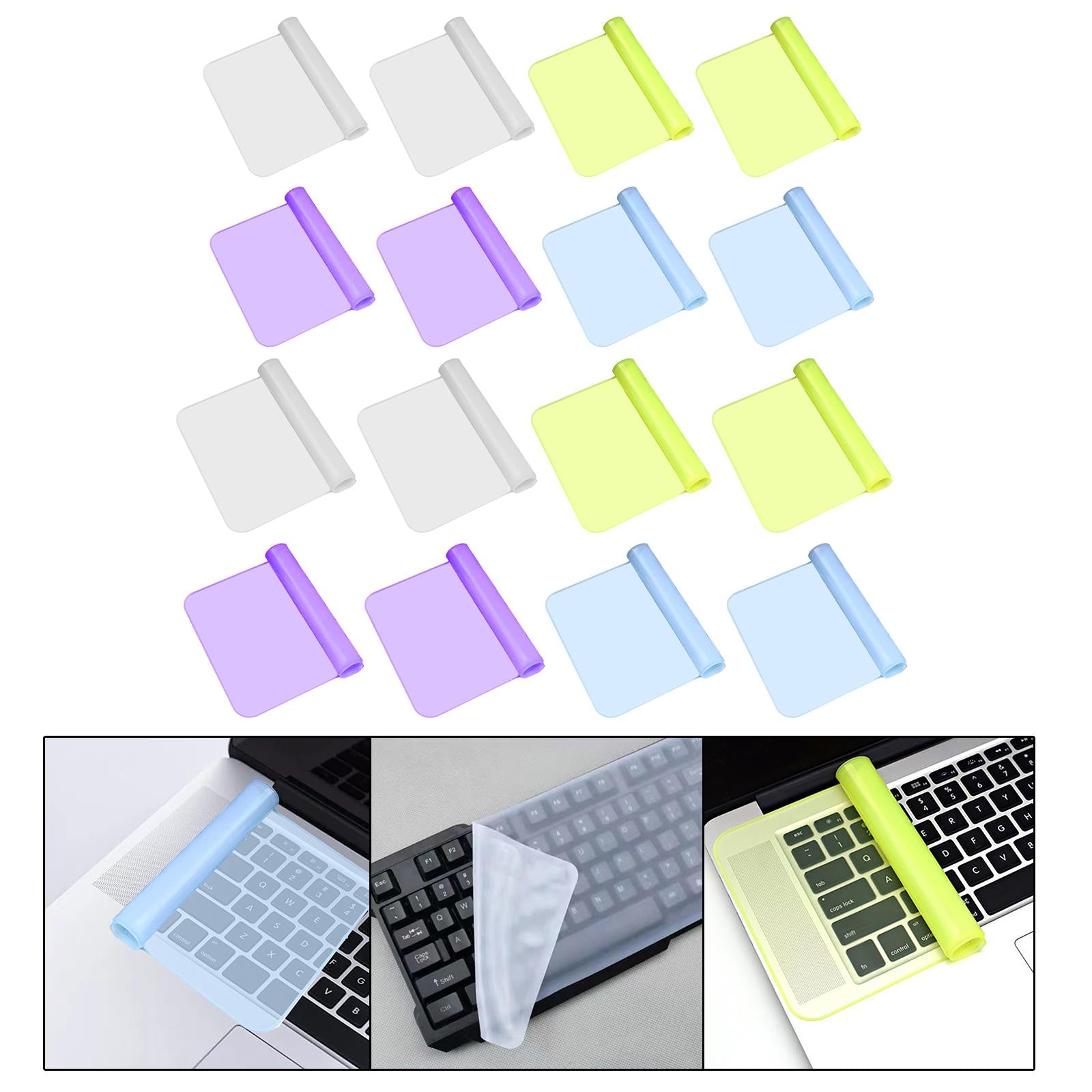 2 Pieces Keyboard Protector Cover Skin Durable Soft Washable Silicone Laptop 15inch-17inch Clear