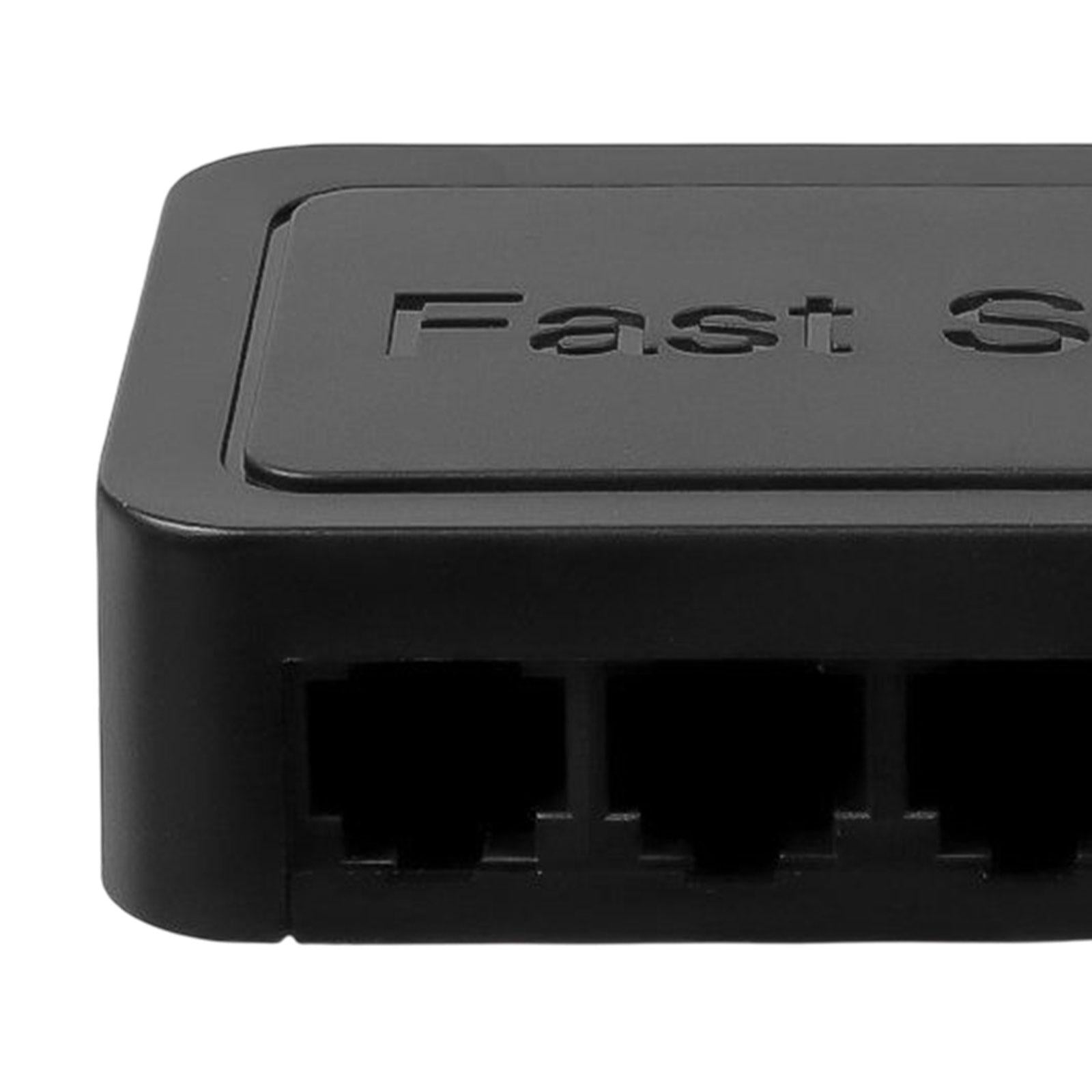 5 Port Gigabit Ethernet Fittings Switcher for Video Machine Home Office Black