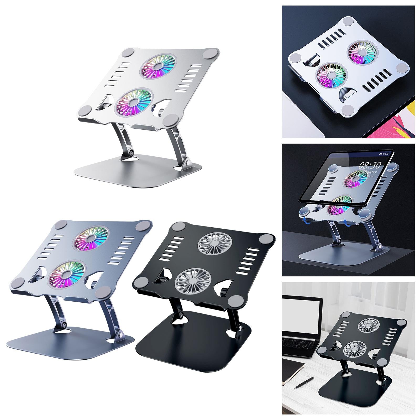 Laptop Stand with Cooling Fan USB Multi Angle Computer Stand for Notebook PC Silver