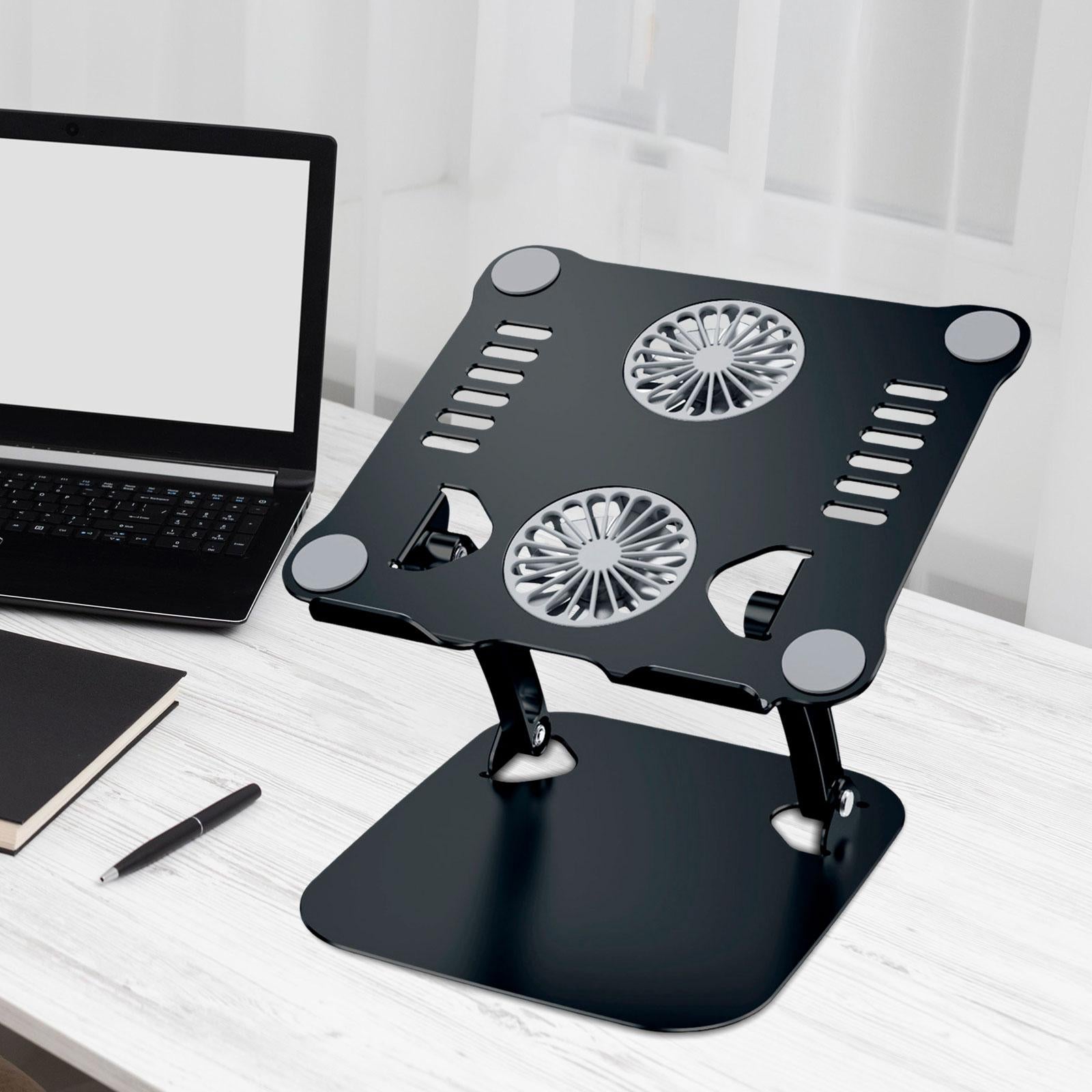 Laptop Stand with Cooling Fan USB Multi Angle Computer Stand for Notebook PC Black