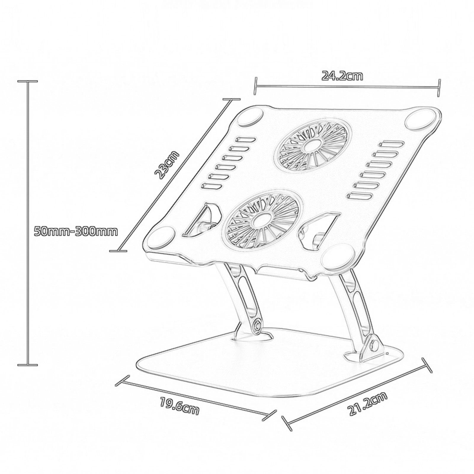 Laptop Stand with Cooling Fan USB Multi Angle Computer Stand for Notebook PC Black