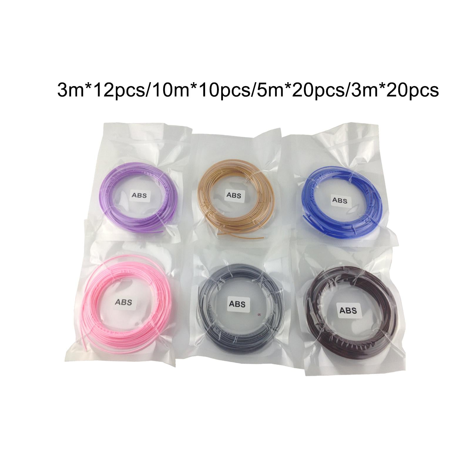 3D Printer Filament Refills for Most 3D Printer Good Shaping Diameter 1.75mm 3m 12 Colors