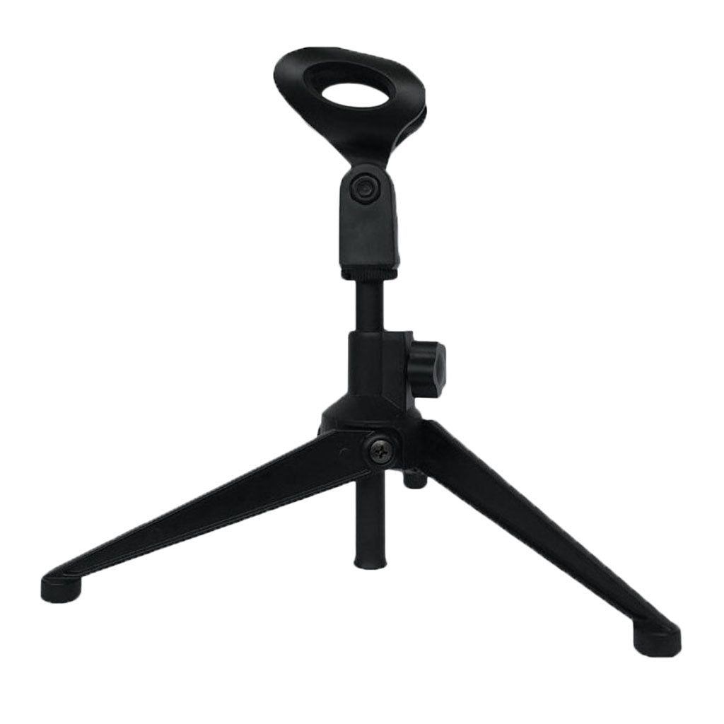 Microphone Stand Short Tripod Microphone Stand Spring Loaded Mic Clip Black