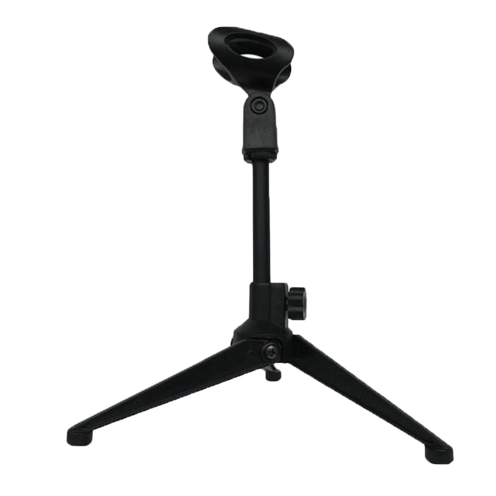 Microphone Stand Short Tripod Microphone Stand Spring Loaded Mic Clip Black