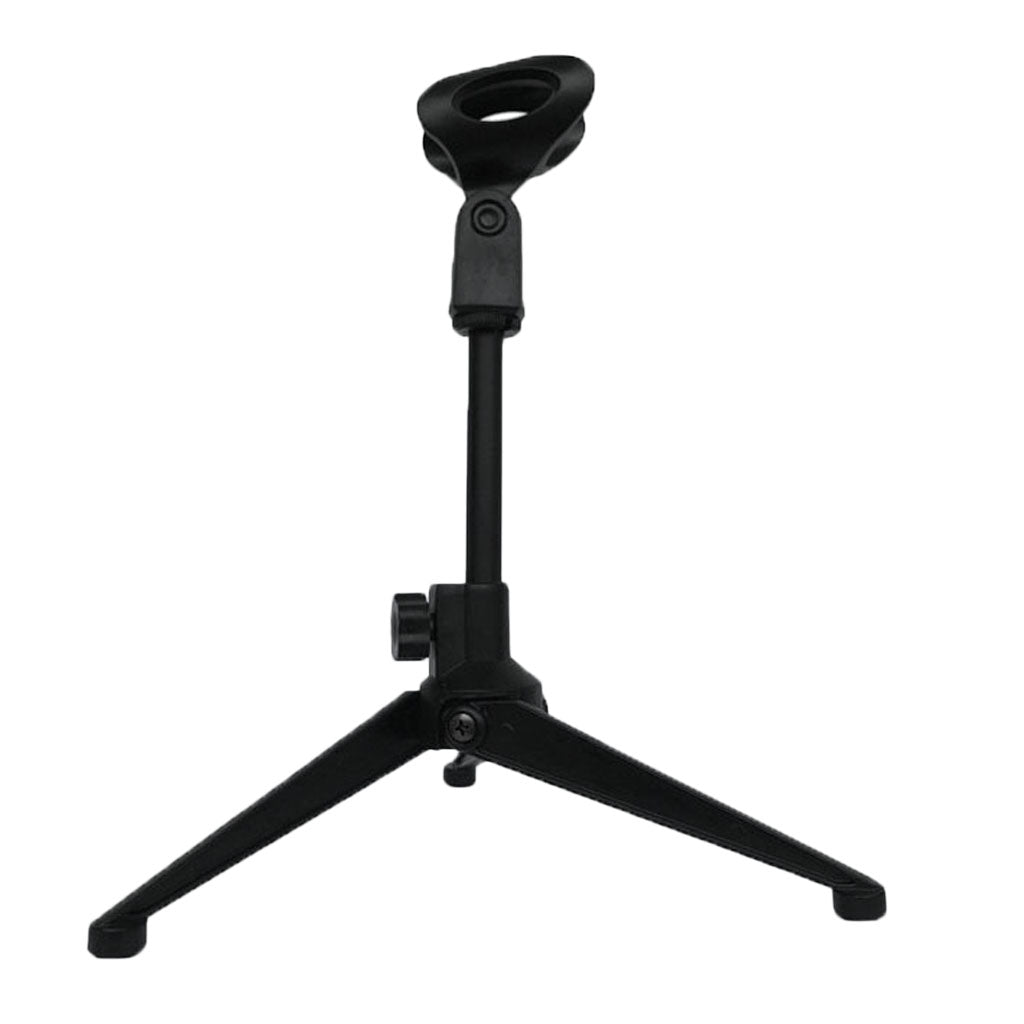 Microphone Stand Short Tripod Microphone Stand Spring Loaded Mic Clip Black