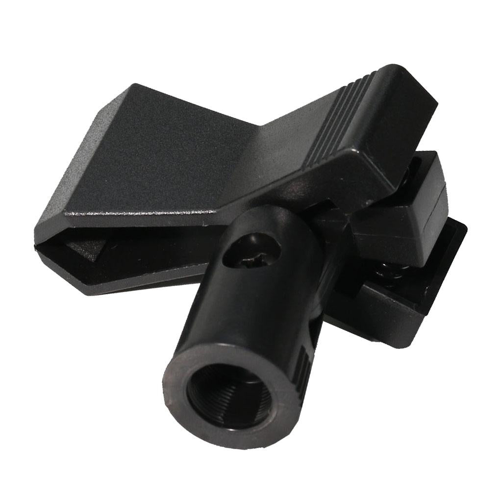 Durable Microphone Clip Mic Clamp Clip Holder Stand Accessory Black