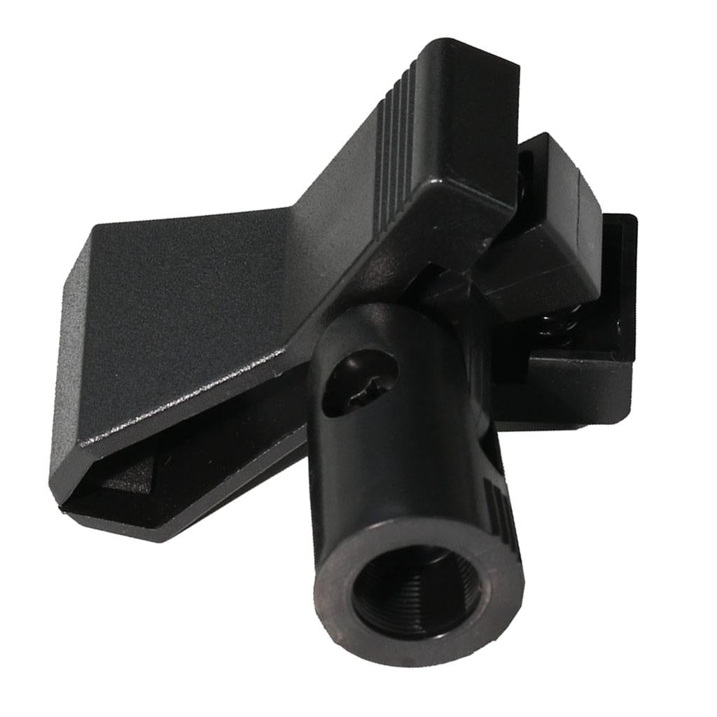 Durable Microphone Clip Mic Clamp Clip Holder Stand Accessory Black