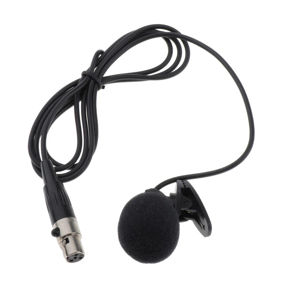 4 Pin Lavalier Microphone Condenser Lapel Tie Clip for Wireless Transmitter