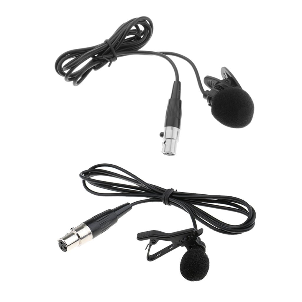 Wireless Microphone XLR 3-pin Connector Lavalier Microphone Plastic Clip