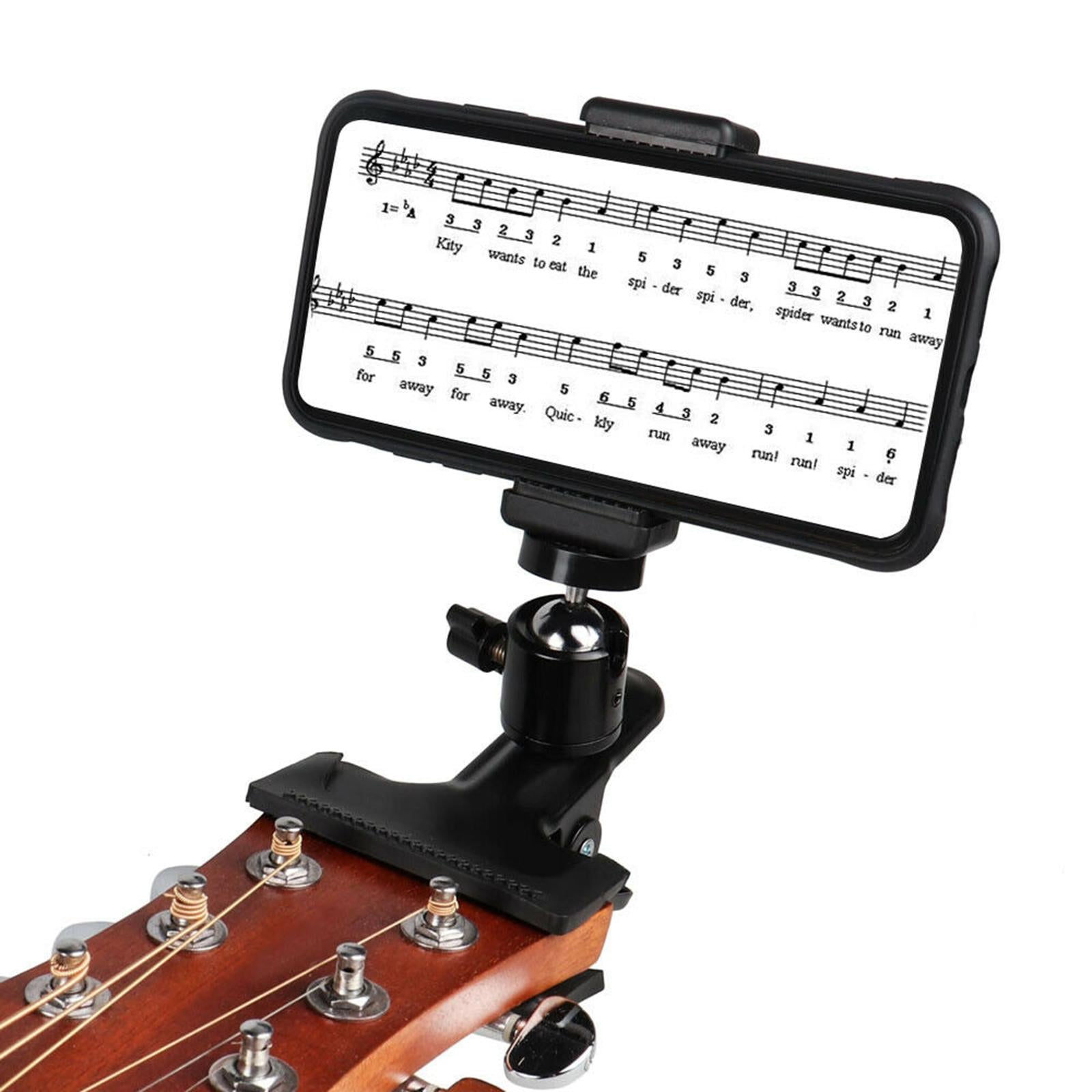 Guitar Head Clip Mobile Phone Holder Broadcast Bracket Stand Clip Clamp