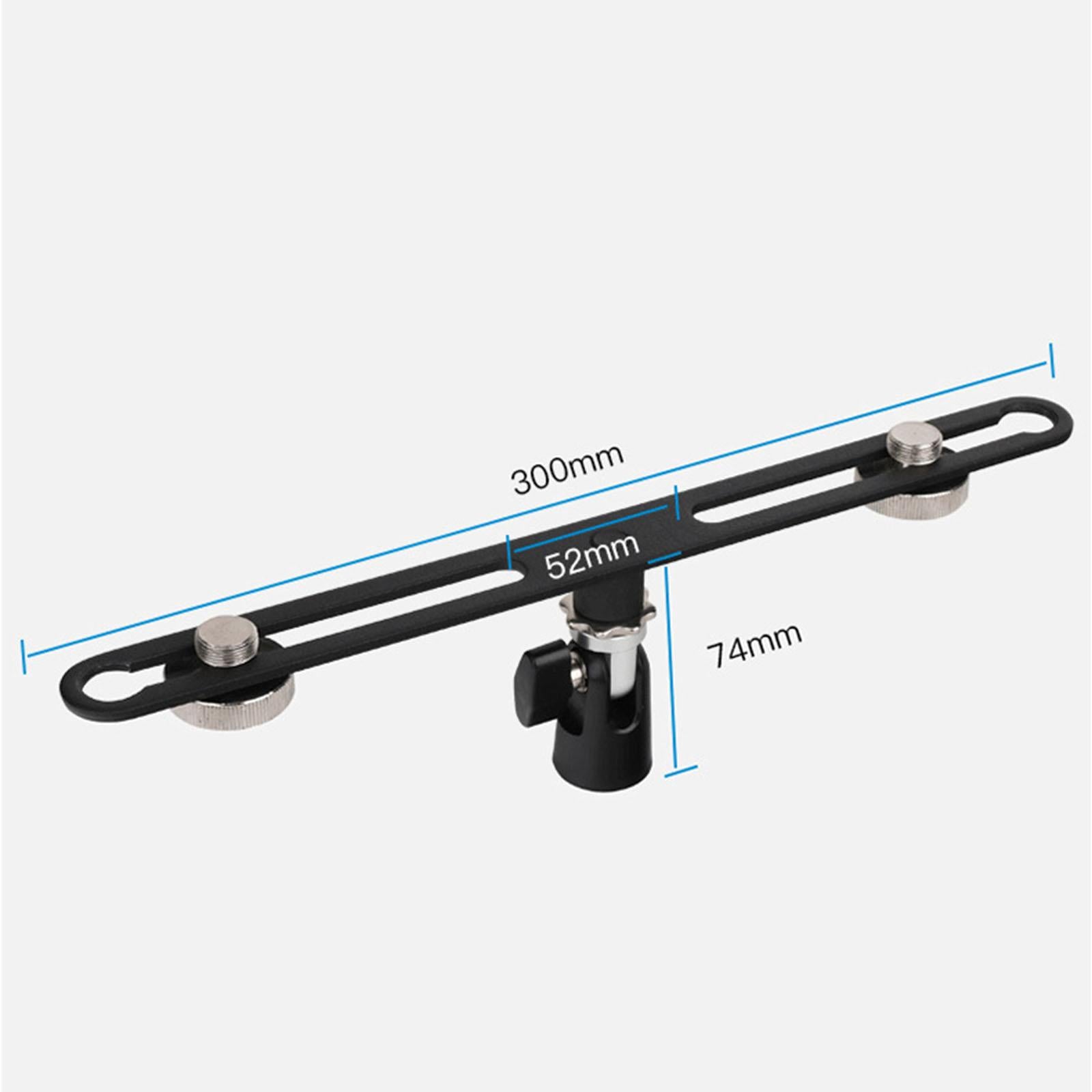 Adjustable Stereo Microphone Bar with 5/8inch Screws for Holding 2 Mics