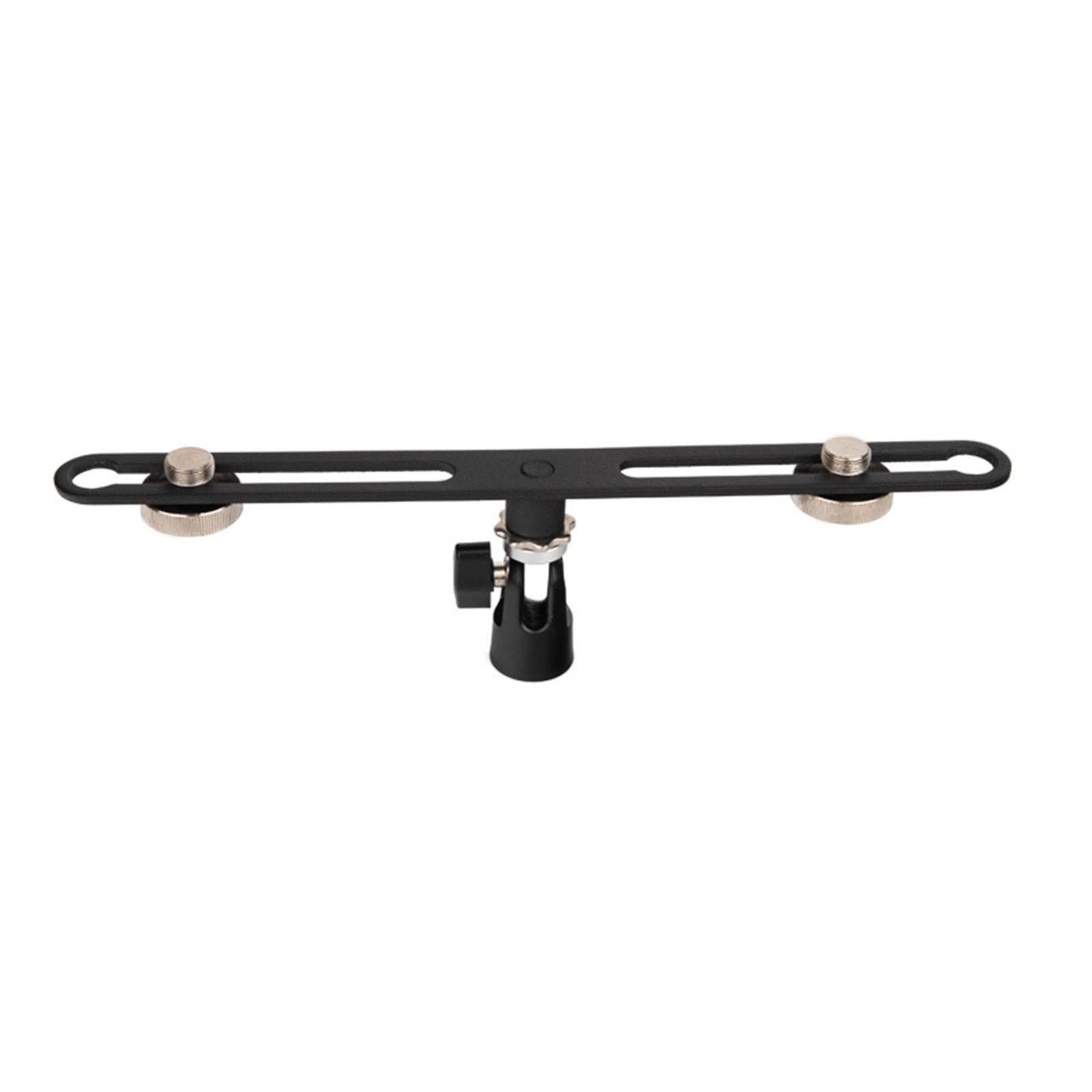 Adjustable Stereo Microphone Bar with 5/8inch Screws for Holding 2 Mics