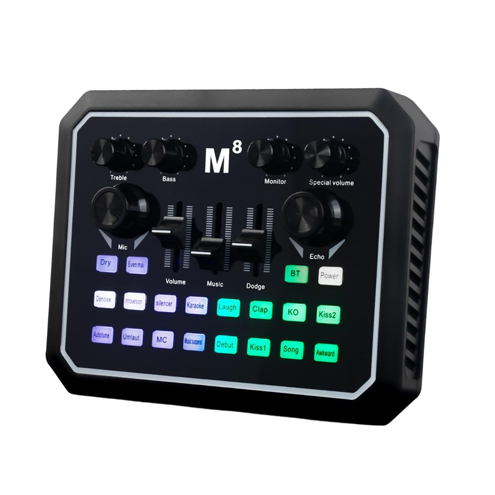 Sound Card Portable with 8 Sounds Effect Low Noise for Studio Chatting