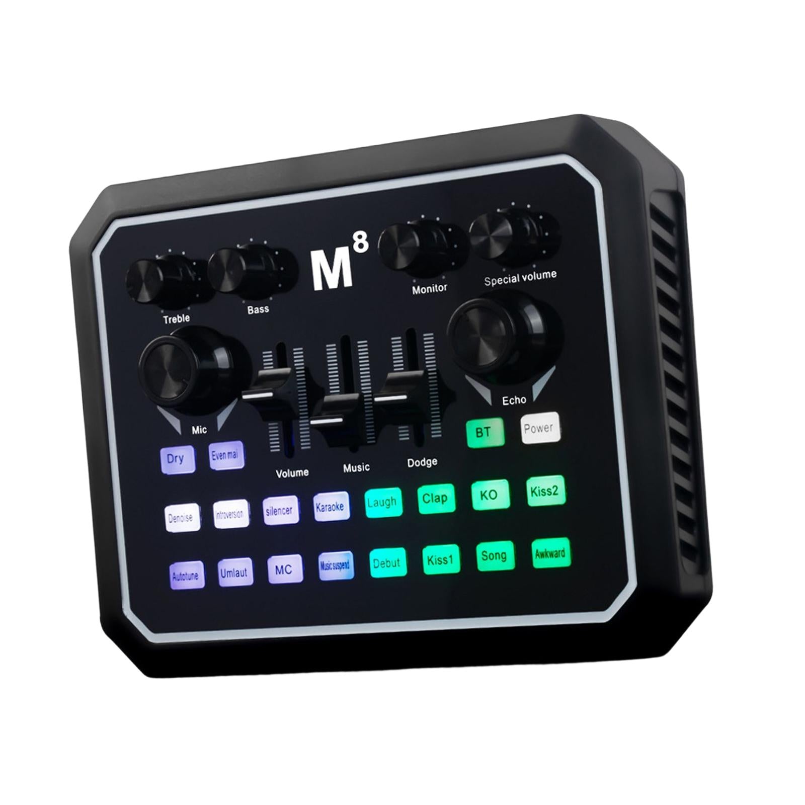 Sound Card Portable with 8 Sounds Effect Low Noise for Studio Chatting