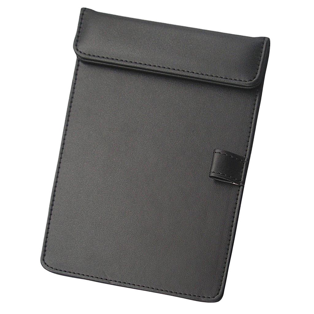 Ultra-Smooth Leather Office Meeting Conference Paper Profile Pad A6 Black