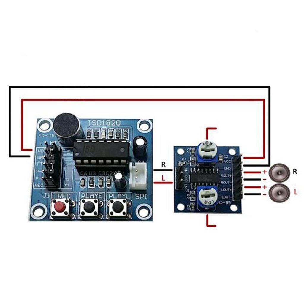 1pc ISD1820 Recording and Playback Module Voice Module with Loudspeaker