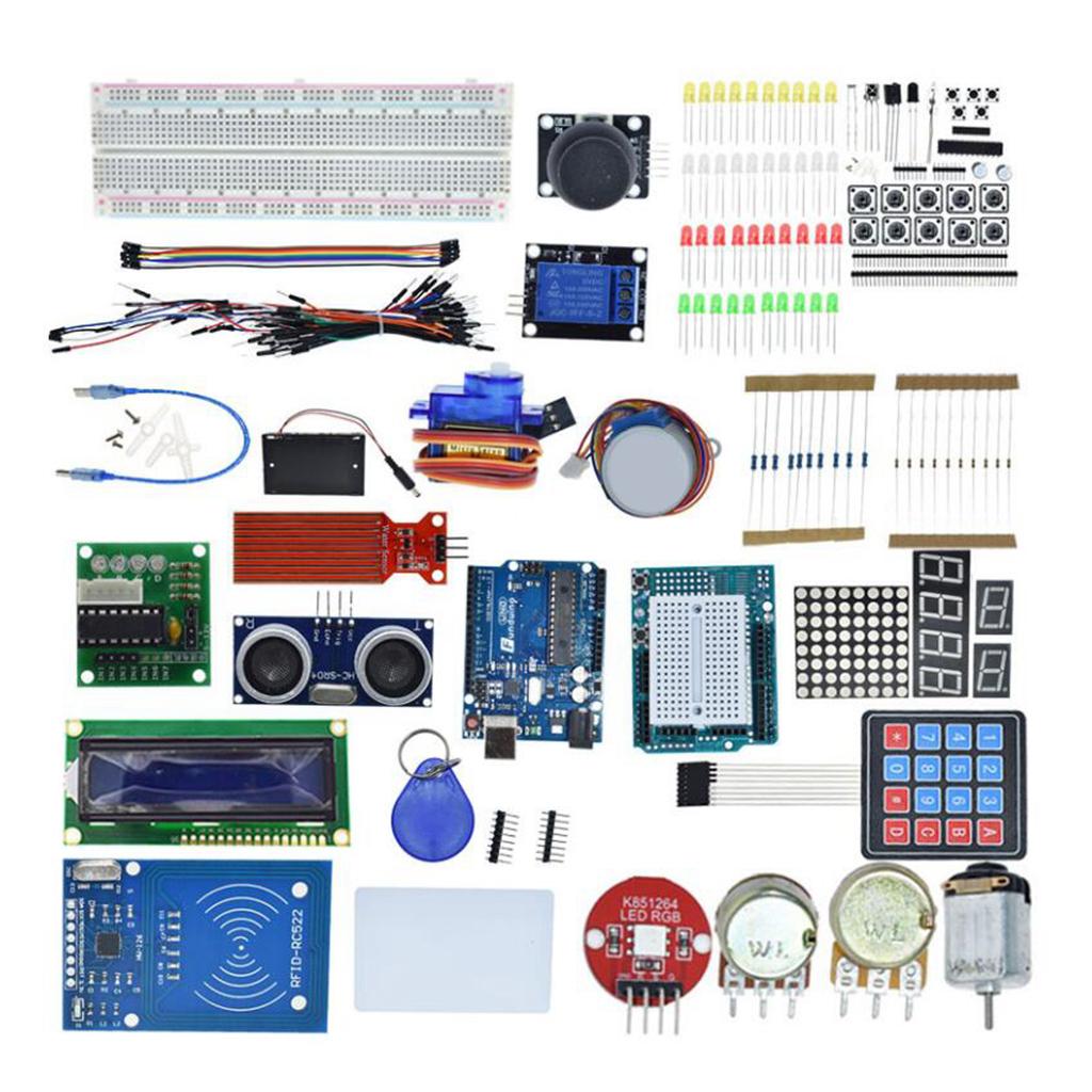 Solderless Breadboard Starter Set 830 Tie Point Board Jumper Wire 1602 LCD