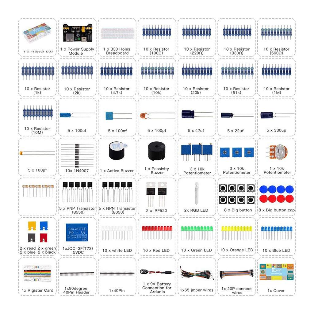 Electronic 400 Breadboard Resistor Capacitor Potentiometer for Raspberry Pi