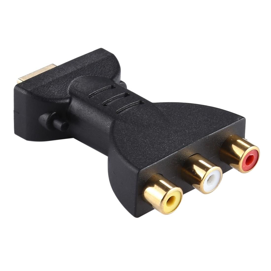 Gold-plated HDMI Male to 3 RCA Video Audio Adapter AV Component Converter for DVD Projector