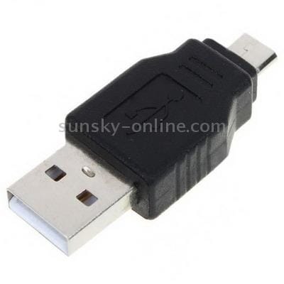 USB A Male to Micro USB 5 Pin Male Adapter (Black)