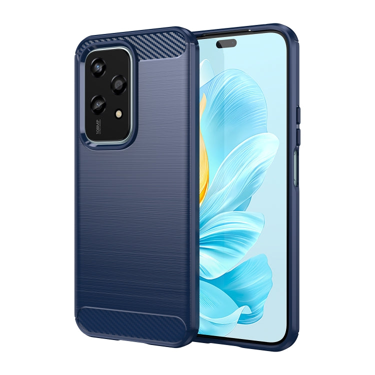 For Honor 200 Lite 5G Global Brushed Texture Carbon Fiber TPU Phone Case(Blue)