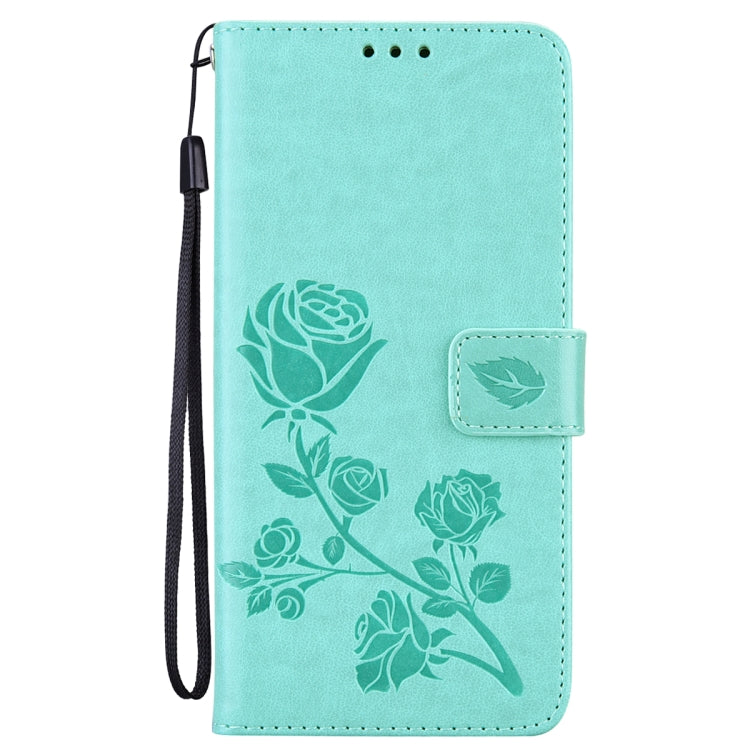 For Honor X6a Rose Embossed Flip PU Leather Phone Case(Green)