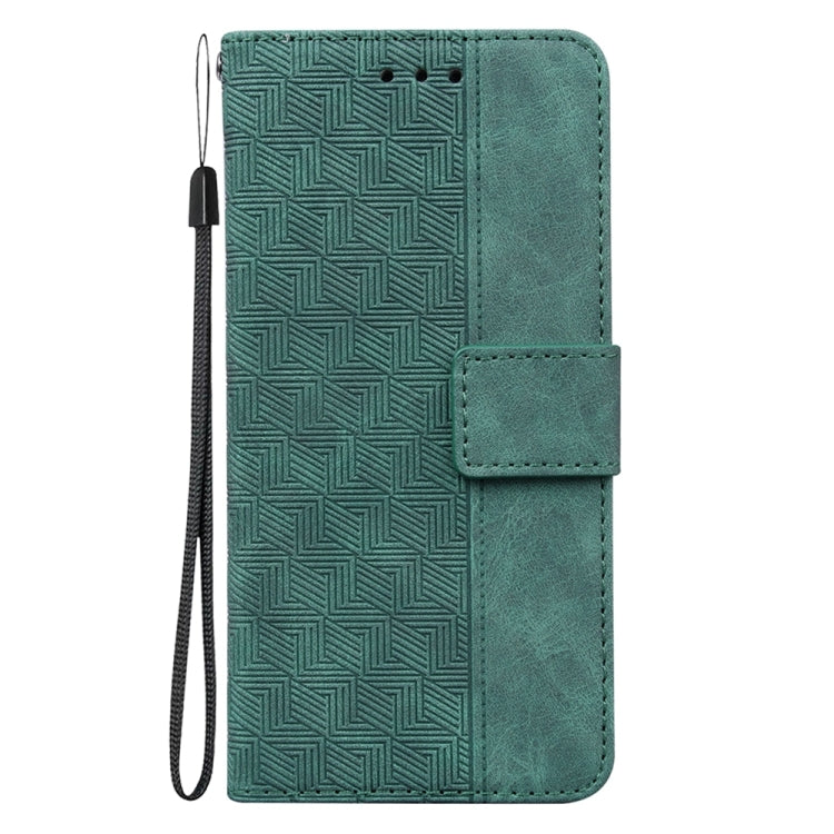 For Honor X6a Geometric Embossed Leather Phone Case(Green)