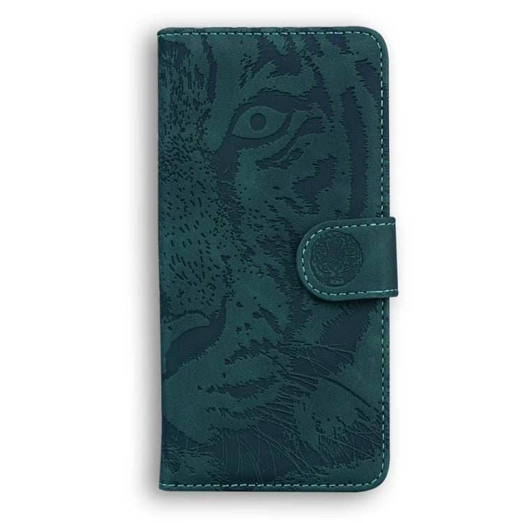 For Honor X6a Tiger Embossing Pattern Flip Leather Phone Case(Green)