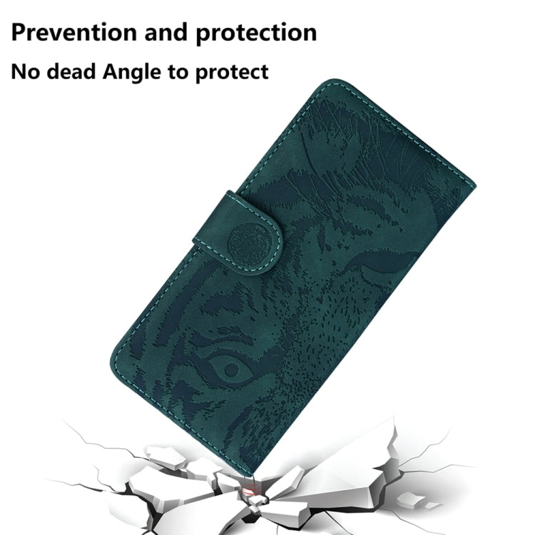 For Honor X6a Tiger Embossing Pattern Flip Leather Phone Case(Green)