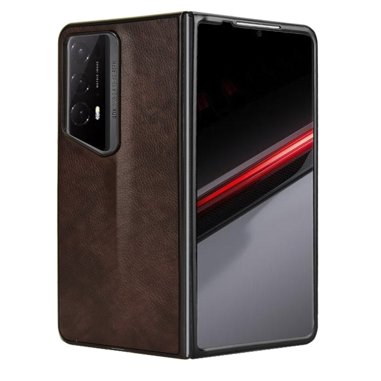 For Honor Magic V2 RSR Porsche Design Litchi Texture Back Cover Phone Case(Brown)