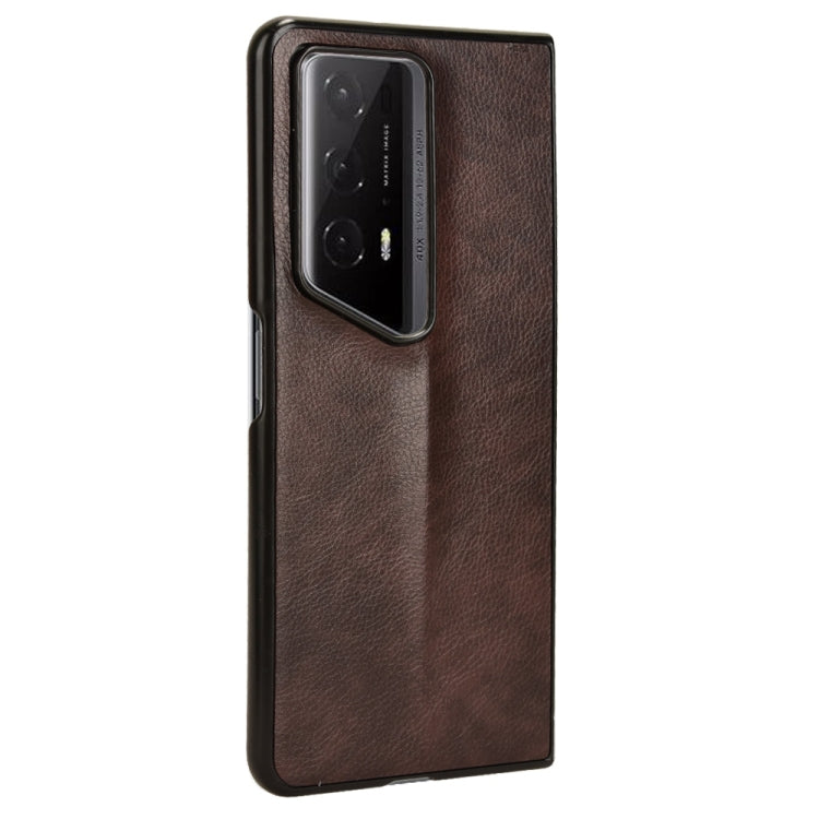 For Honor Magic V2 RSR Porsche Design Litchi Texture Back Cover Phone Case(Brown)