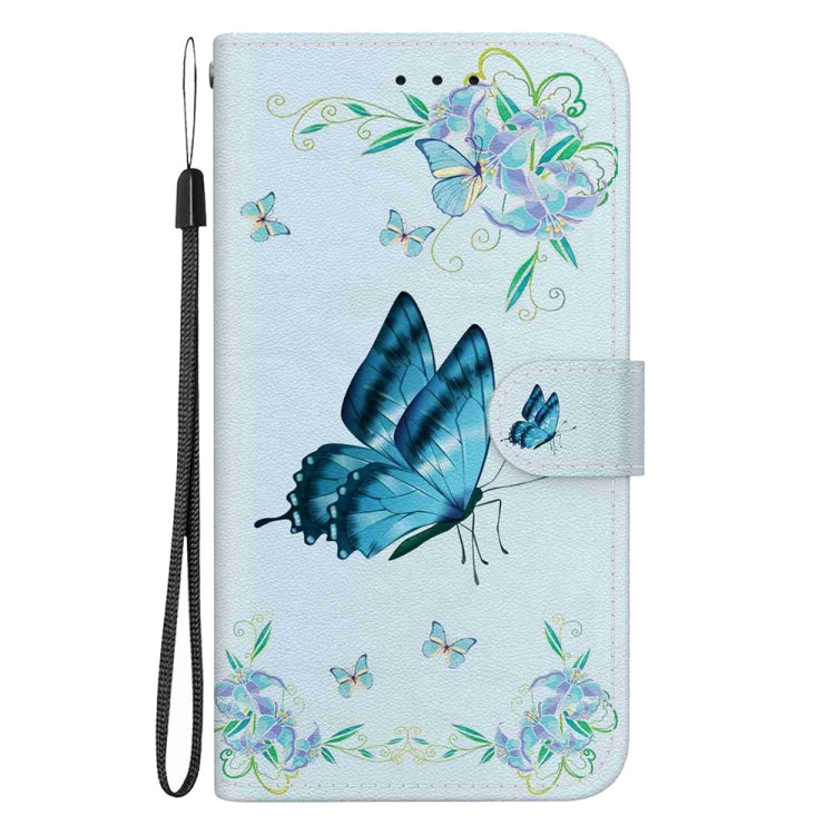 For Samsung Galaxy S24 5G Crystal Texture Colored Drawing Leather Phone Case(Blue Pansies)