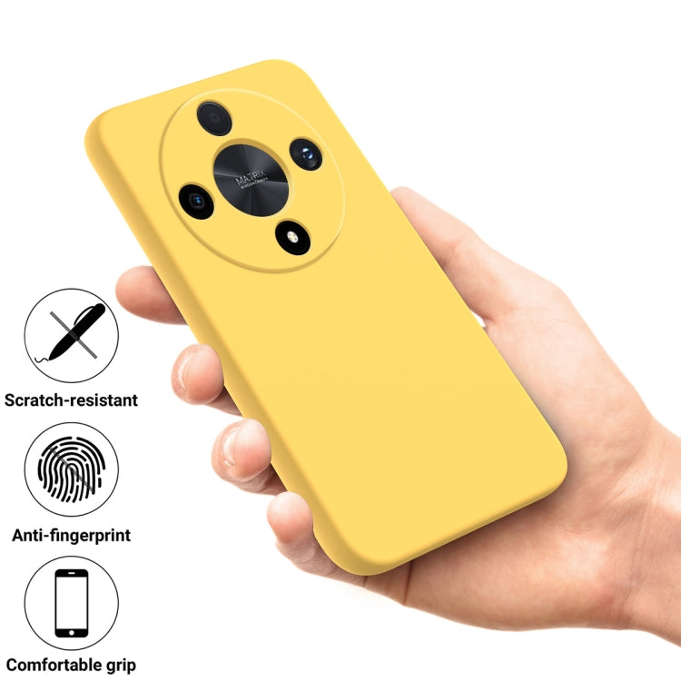 For Honor X9b Solid Color Liquid Silicone Dropproof Full Coverage Protective Case(Yellow)