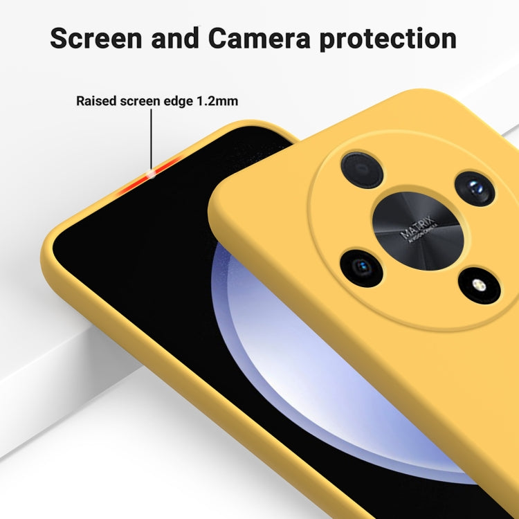 For Honor X9b Solid Color Liquid Silicone Dropproof Full Coverage Protective Case(Yellow)