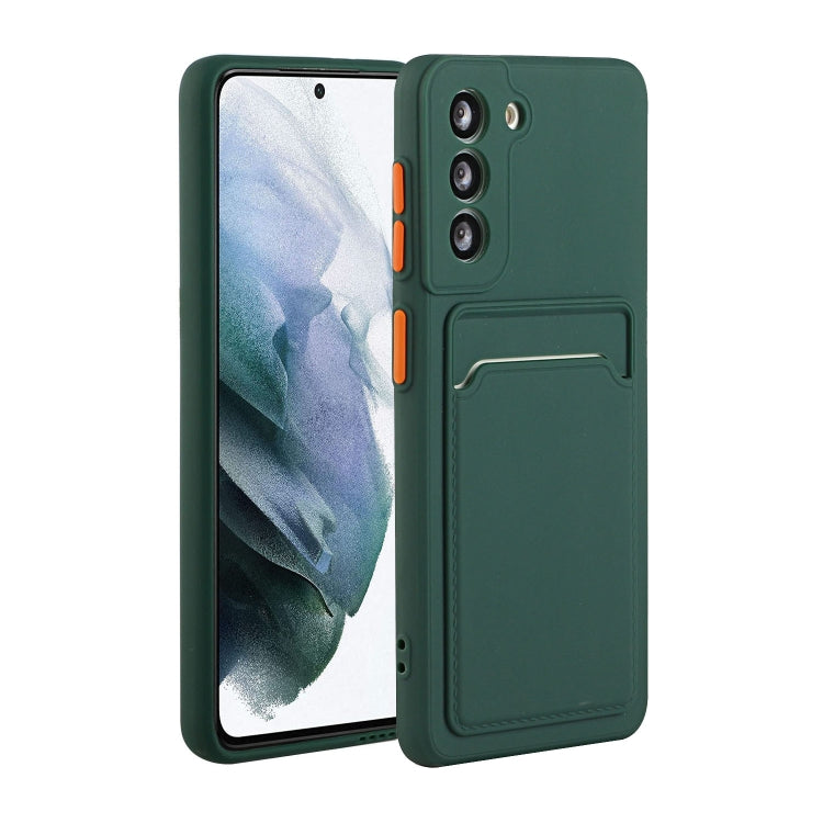 For Samsung Galaxy S24 Card Slot Design Shockproof TPU Phone Case(Dark Green)