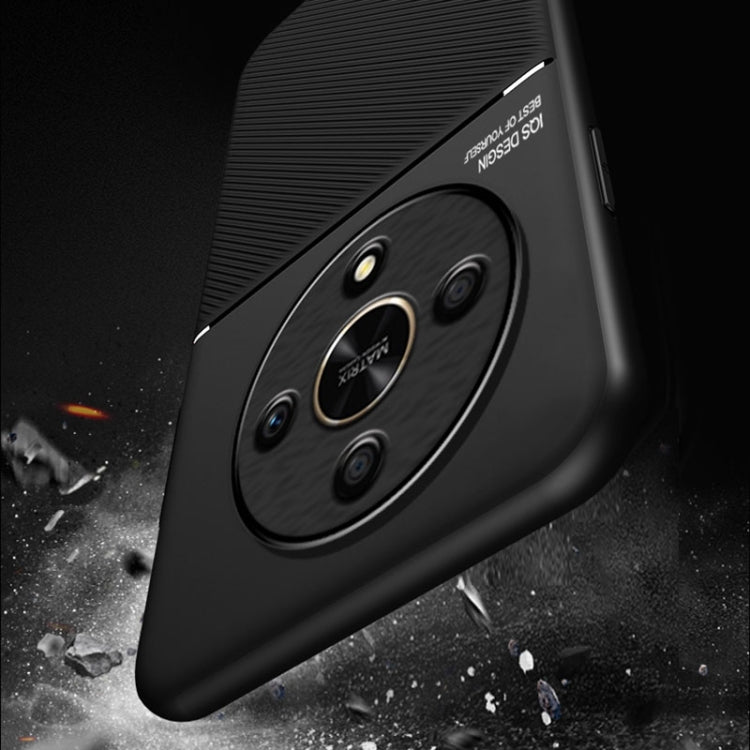 For Honor X9b Classic Tilt Strip Grain Magnetic Shockproof PC + TPU Phone Case(Green)