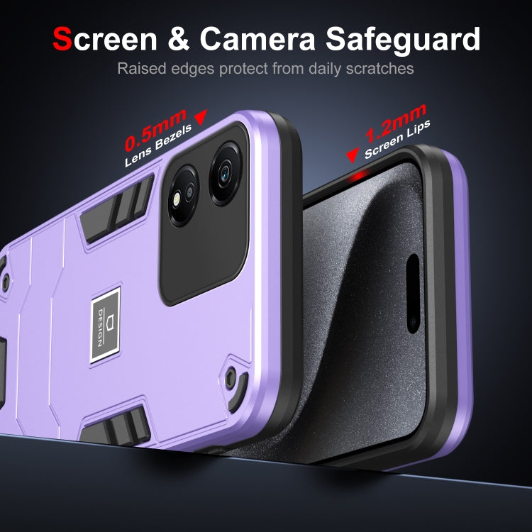 For Honor X5 Plus 2 in 1 Shockproof Phone Case(Purple)