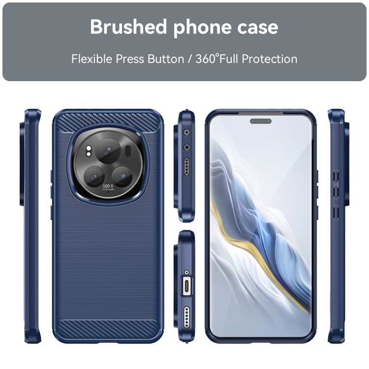 For Honor Magic 6 Pro Carbon Fiber Brushed Texture TPU Phone Case(Blue)